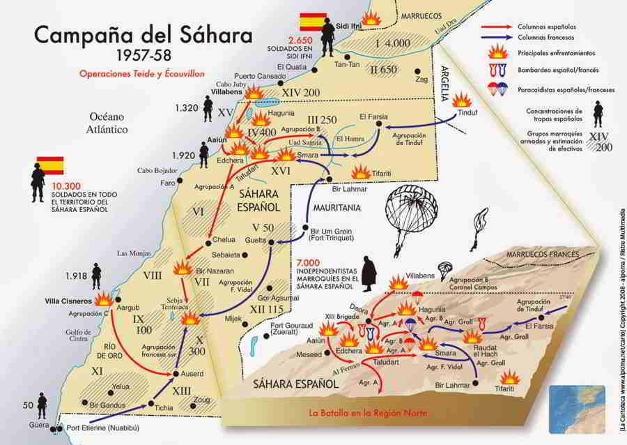 mapa guerra ifni españa Marruecos