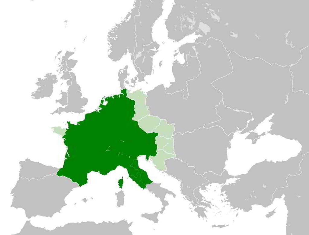 imperio carolingio carlomagno mapa