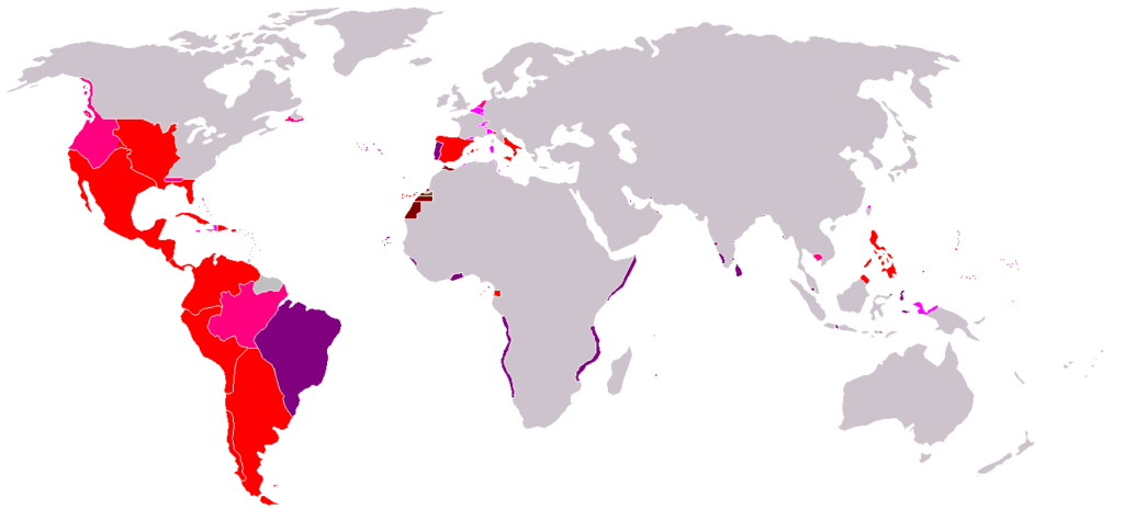 Máxima extensión del Imperio Español