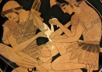 Aquiles cura a Patroclo