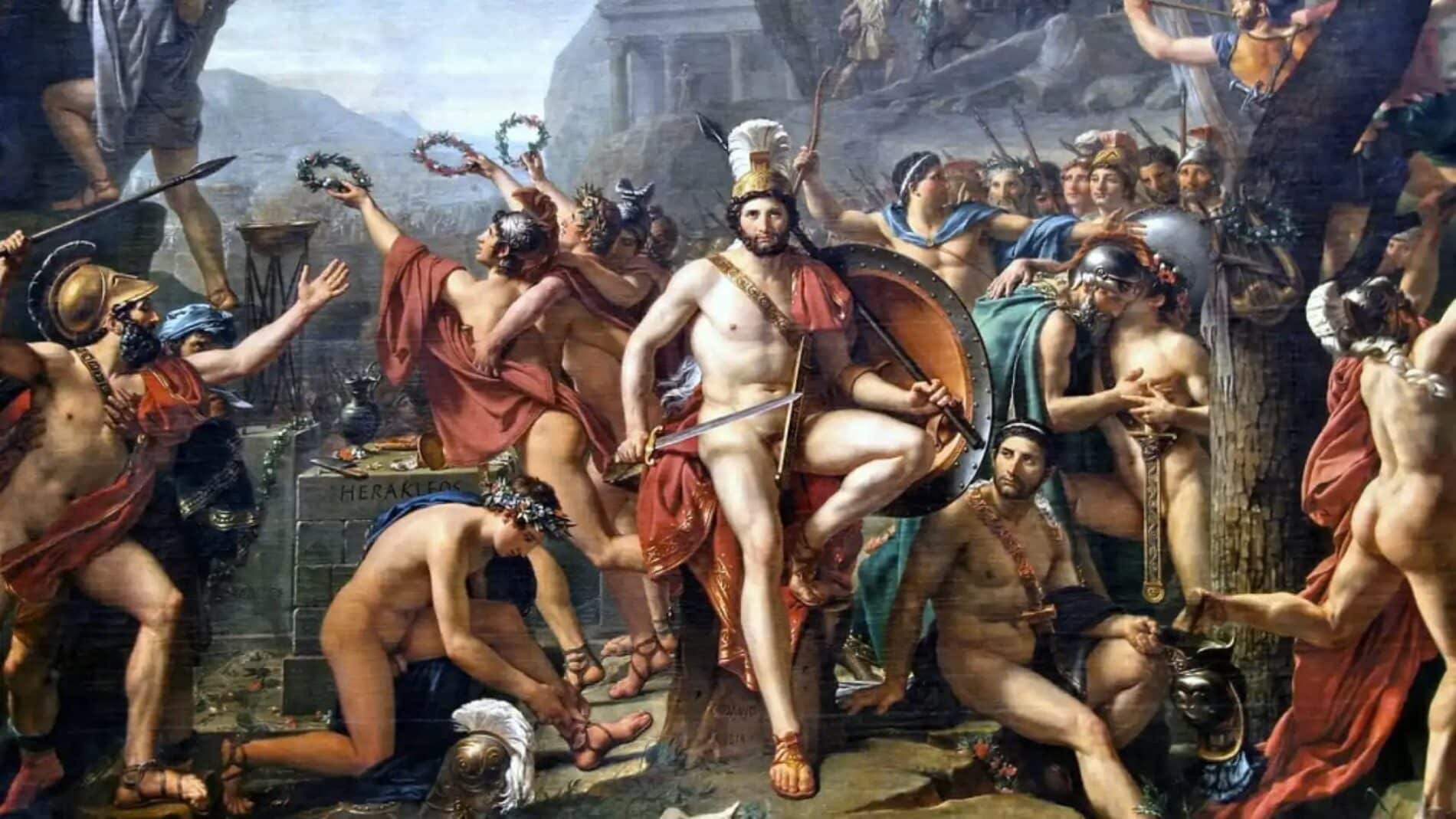 Leónidas en las Termópilas, por Jacques-Louis David
